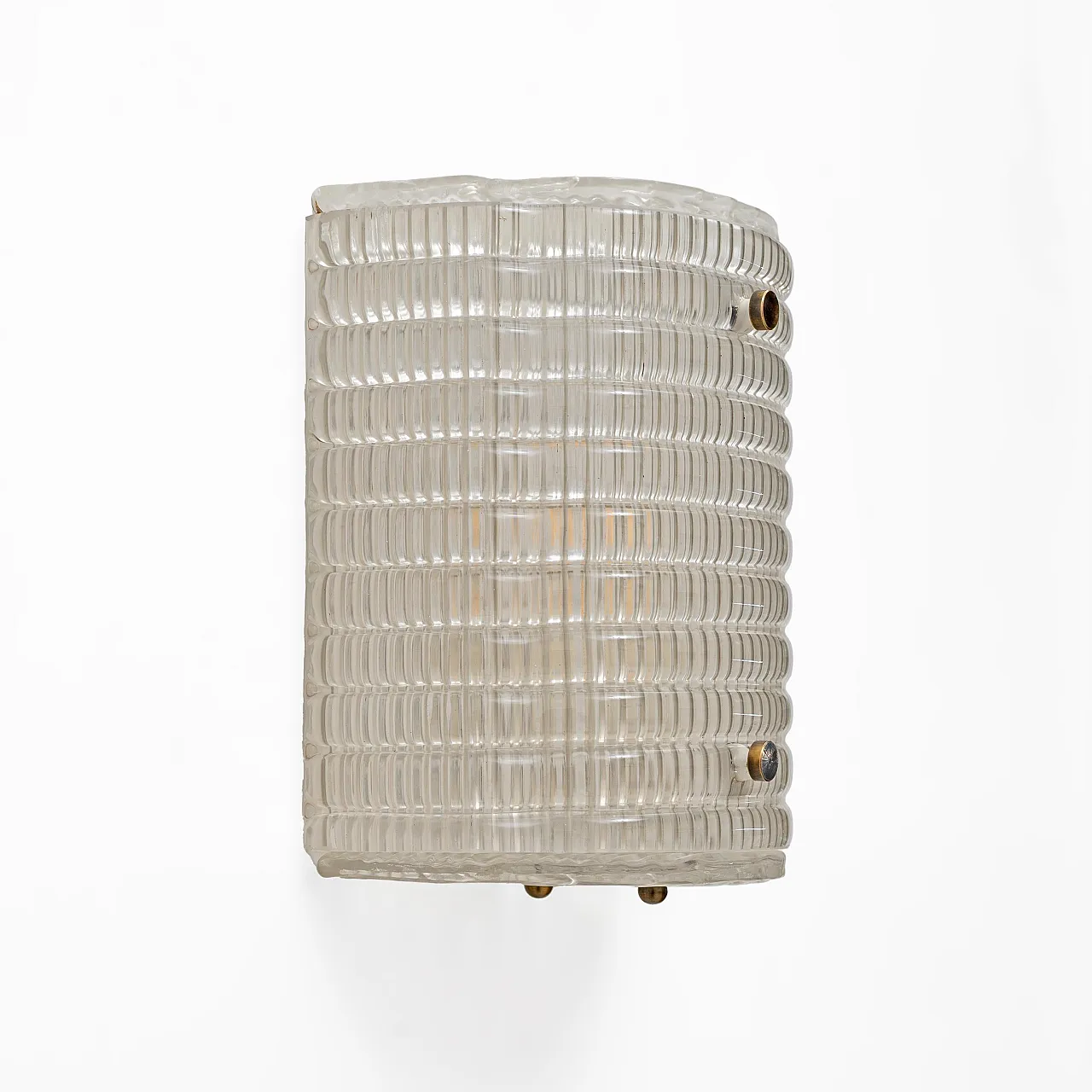 Coppia di applique in vetro di Murano con texture a coste, '900 5