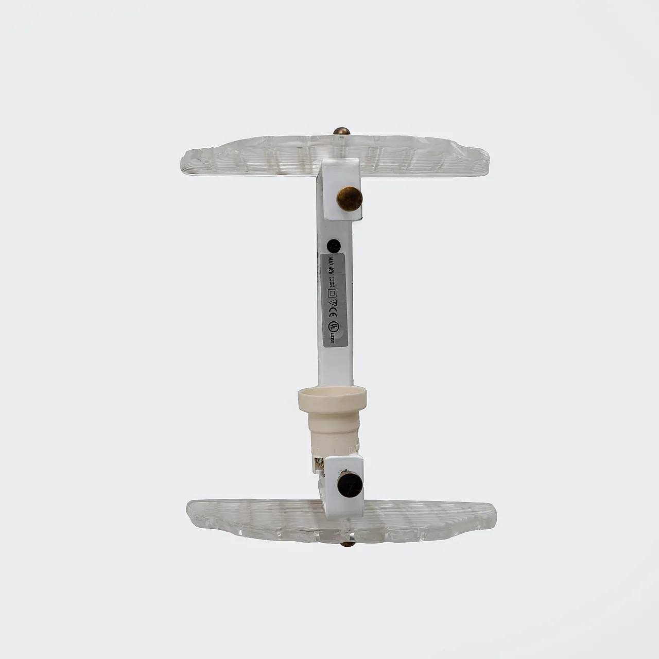 Coppia di applique in vetro di Murano con texture a coste, '900 10