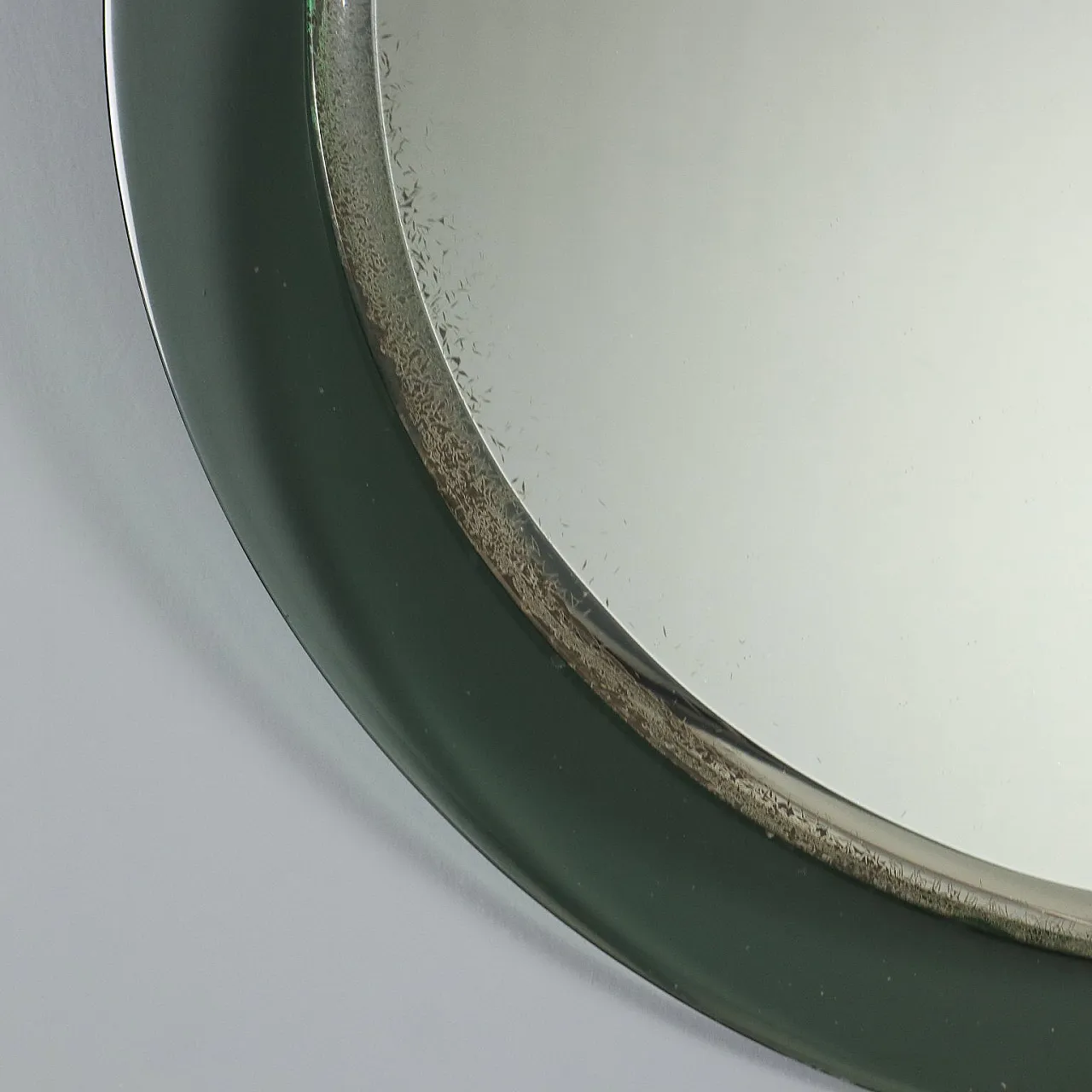Specchio circolare con cornice in vetro fumé, '900 5