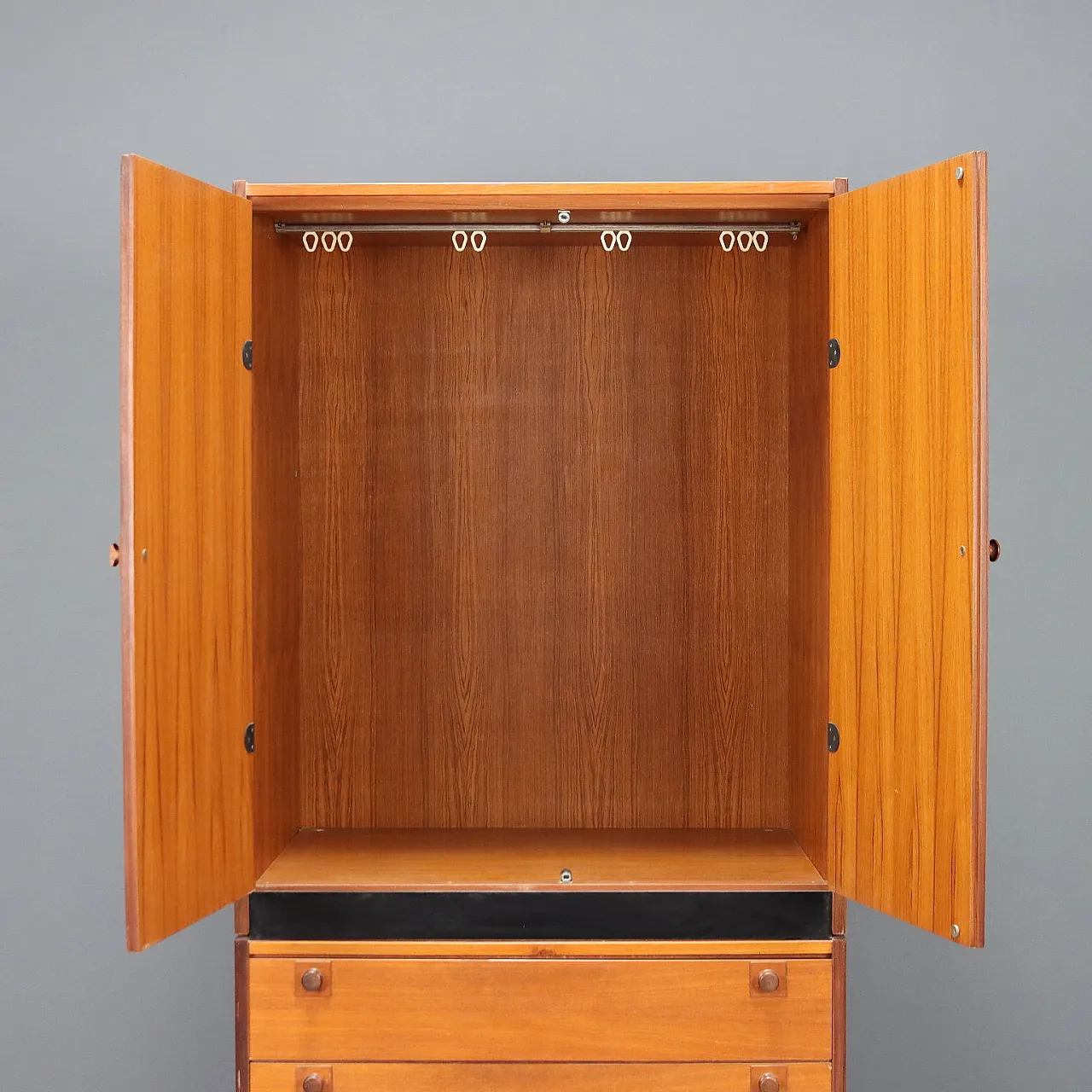 Mobile contenitore impiallacciato teak, '900 3