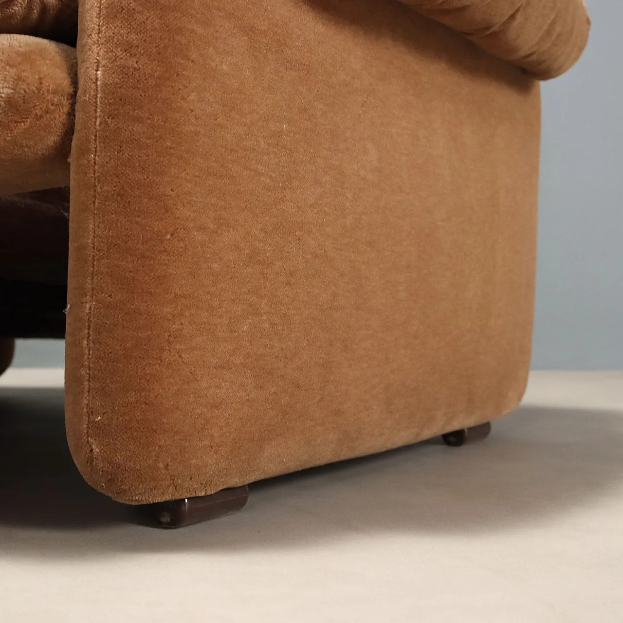 Pair of Scarpa armchairs in foam and fabric, 20th century 6