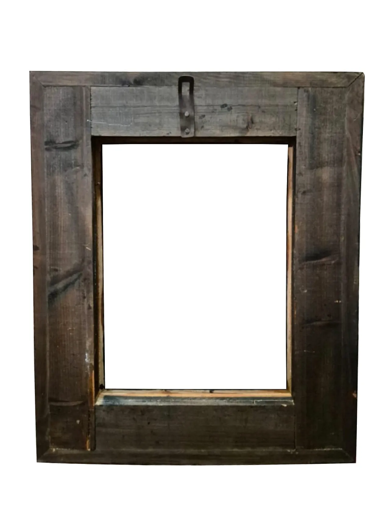 Antique Italian frame in ebonized wood with guilloché workmanship 1