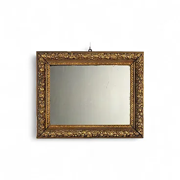 Specchio in legno e marmo intagliato e dorato, primo '900
