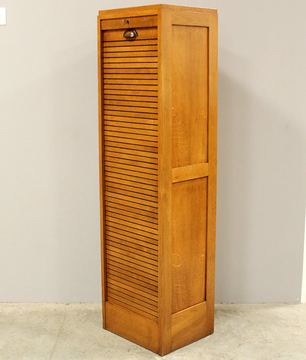 Classificatore serranda schedario archivio in rovere, primo '900 4