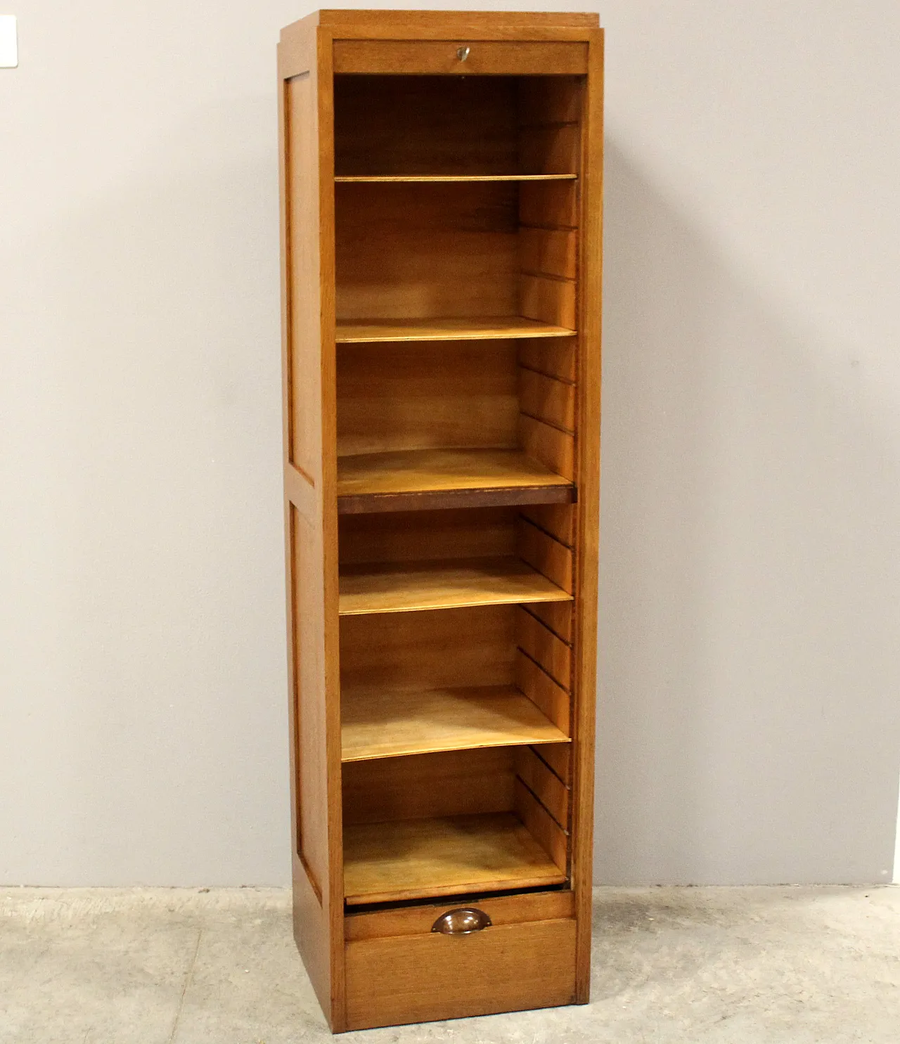 Classificatore serranda schedario archivio in rovere, primo '900 5