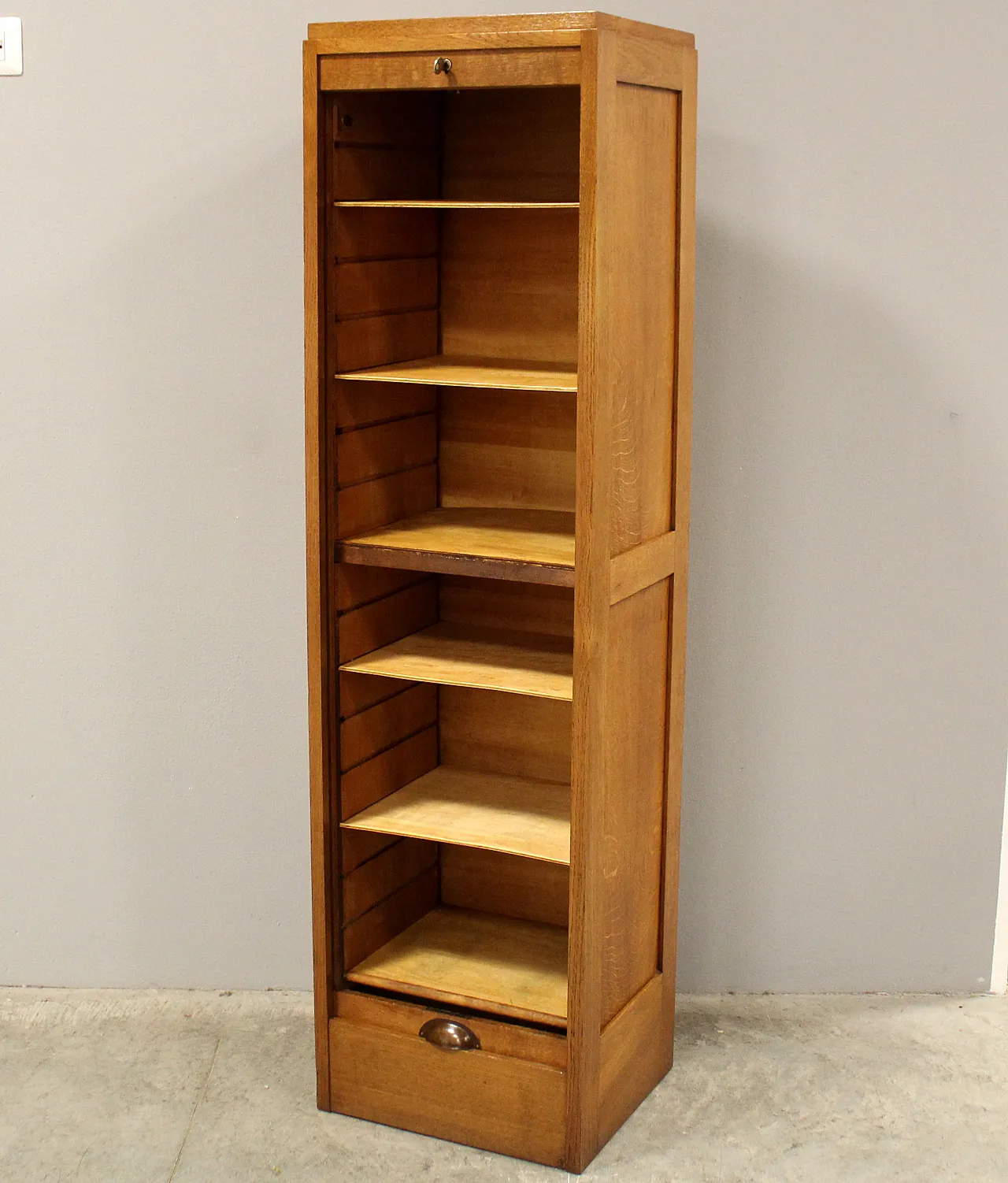 Classificatore serranda schedario archivio in rovere, primo '900 6