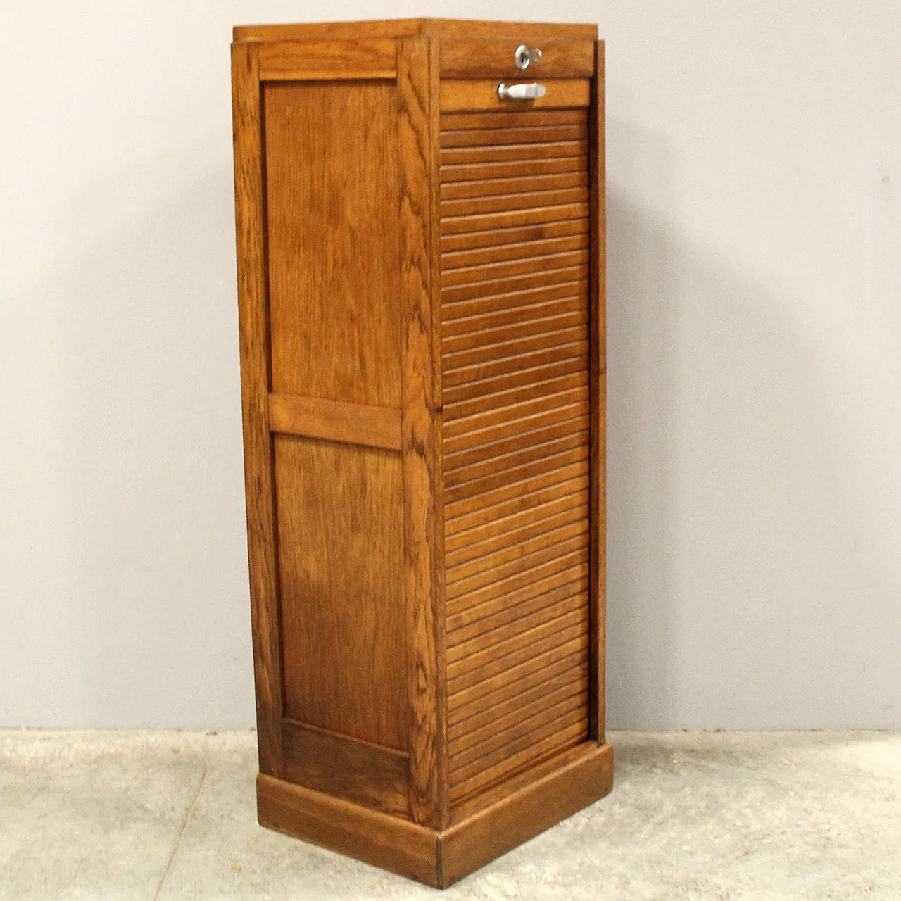 Filing cabinet with oak archive filing shutter, early 1900s 3