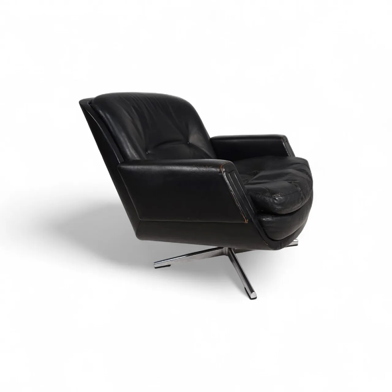 Eugen Schmidt leather lounge chair, 1960s 12