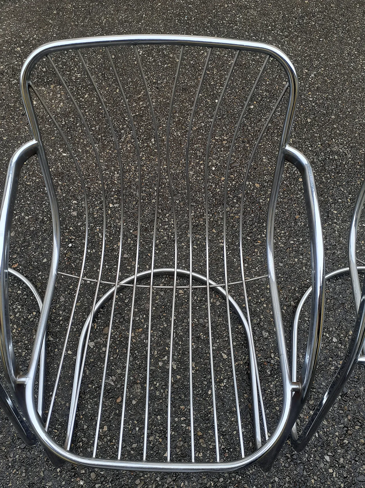 4 Poltrone in metallo cromato di Gastone Rinaldi, anni '60 12