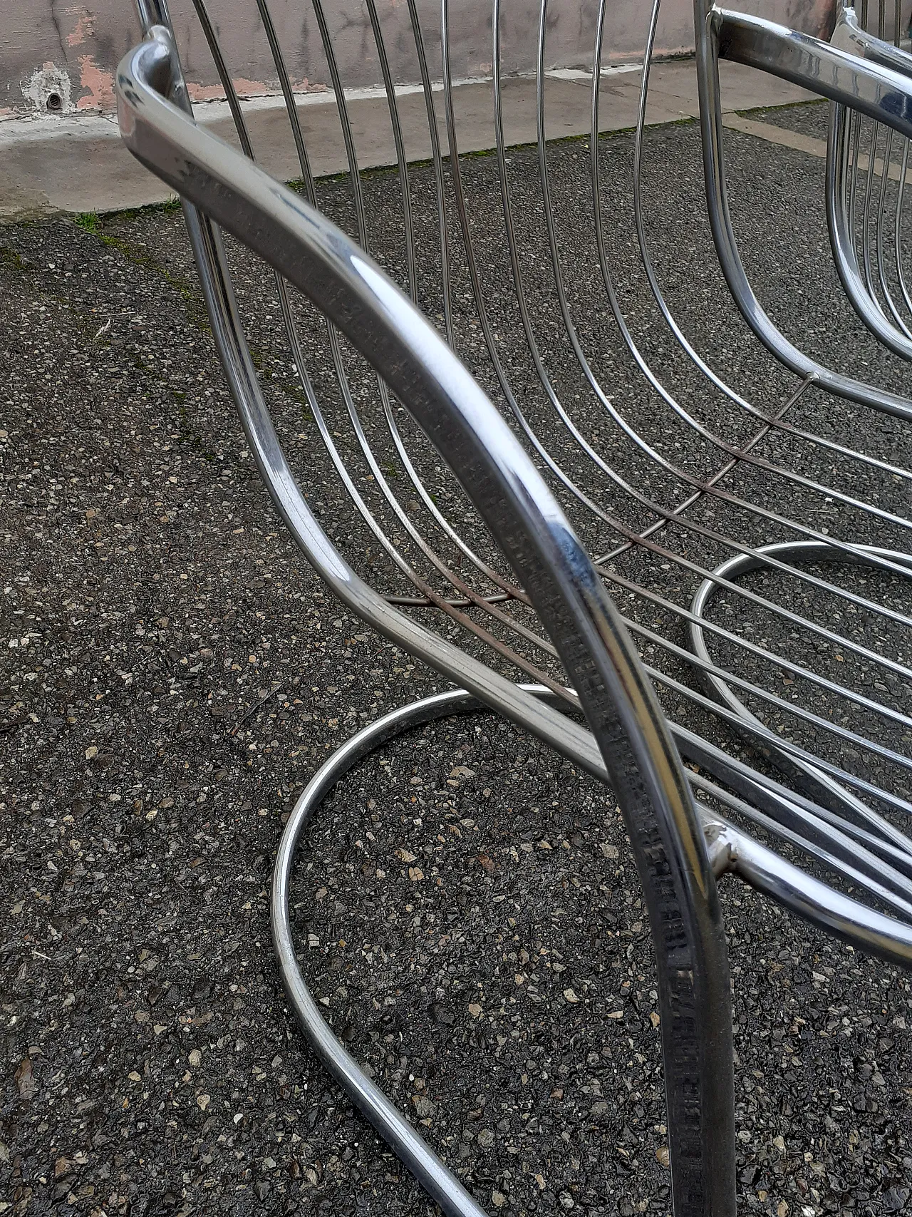 4 Poltrone in metallo cromato di Gastone Rinaldi, anni '60 15