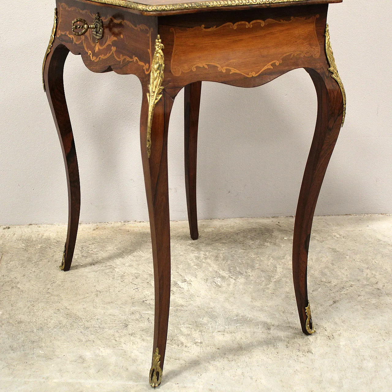 Napoleon III inlaid coffee table from the 19th century 9