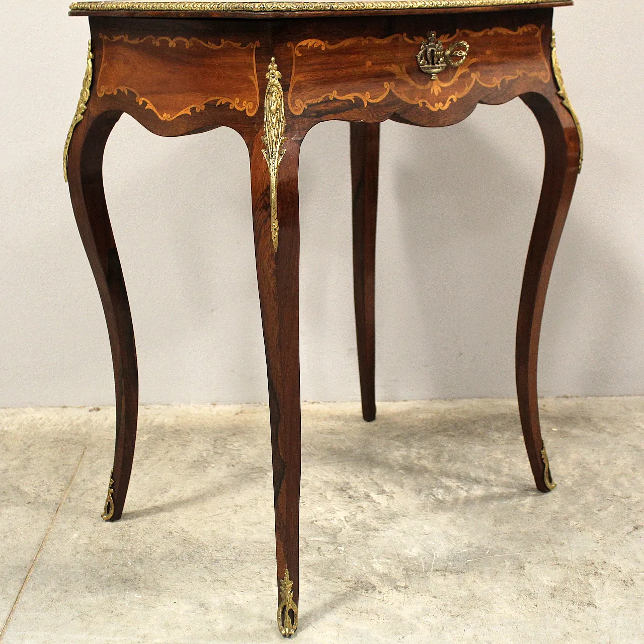 Napoleon III inlaid coffee table from the 19th century 10