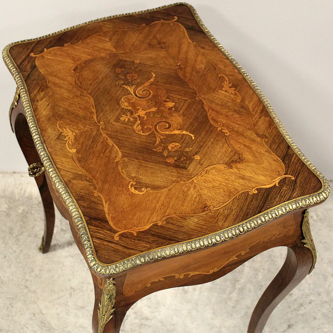 Napoleon III inlaid coffee table from the 19th century 11