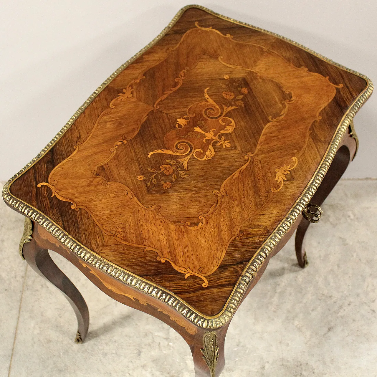 Napoleon III inlaid coffee table from the 19th century 12