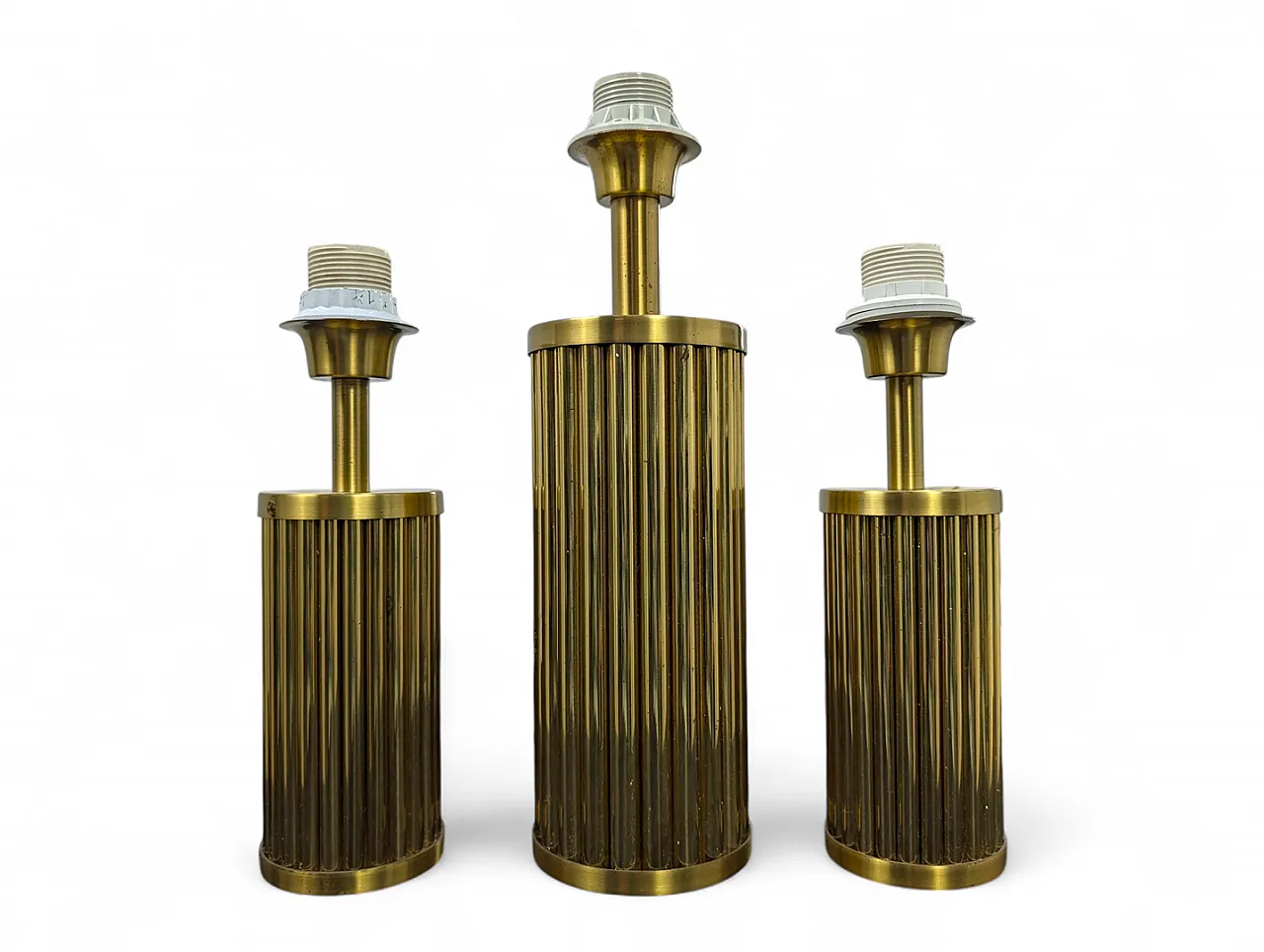 3 brass table lamps, 1970s 1