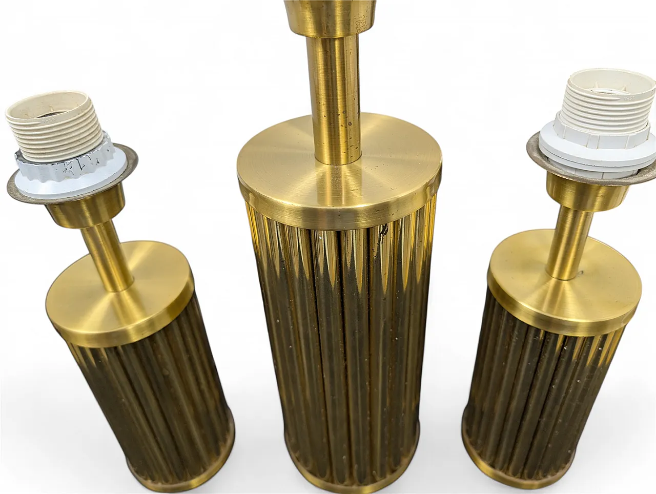 3 brass table lamps, 1970s 2