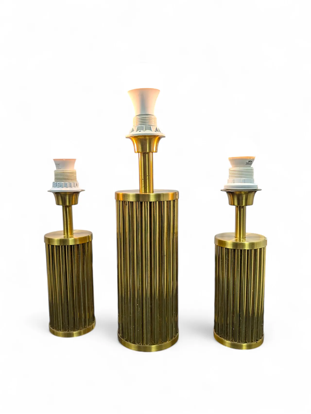 3 brass table lamps, 1970s 4