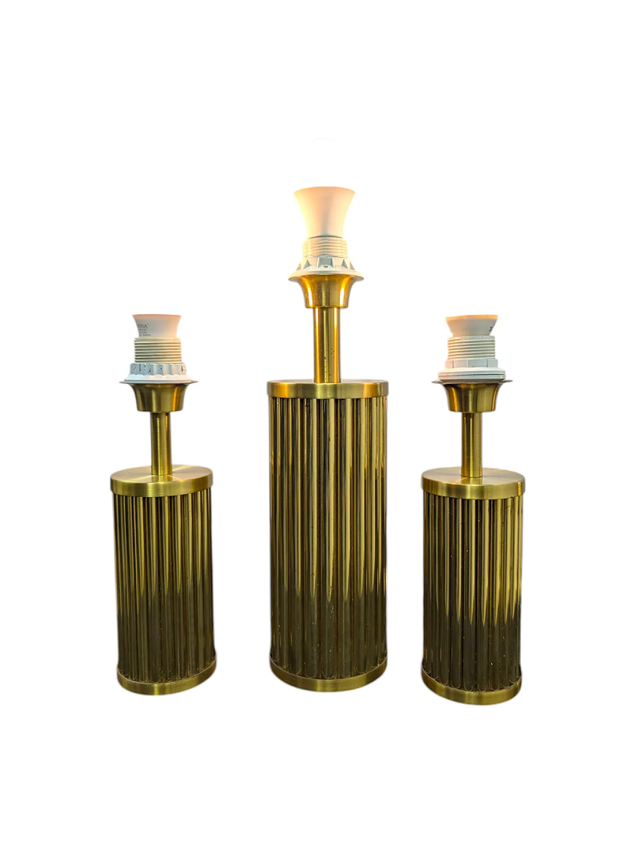 3 brass table lamps, 1970s 5