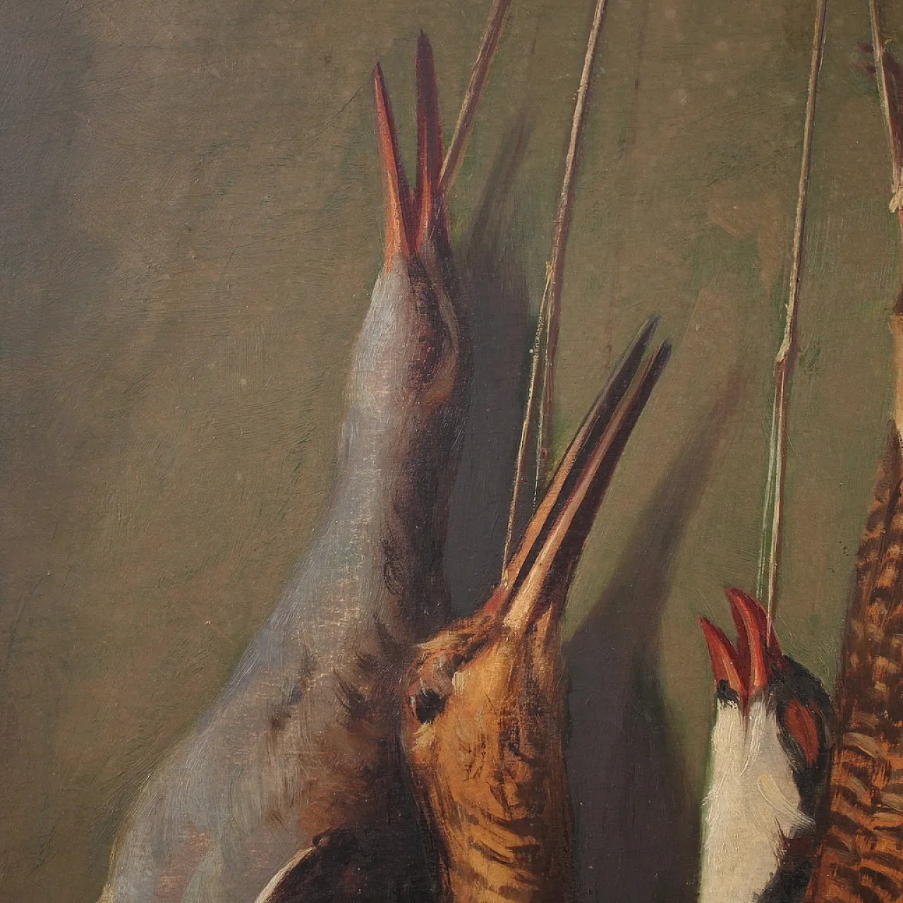 Dipinto italiano natura morta con cacciagione, '900 11