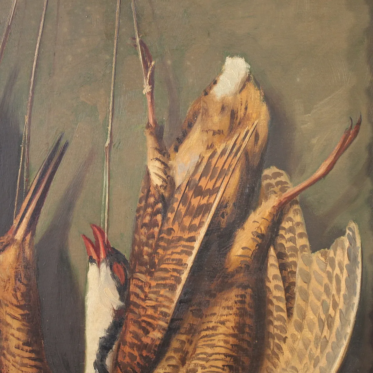 Dipinto italiano natura morta con cacciagione, '900 12