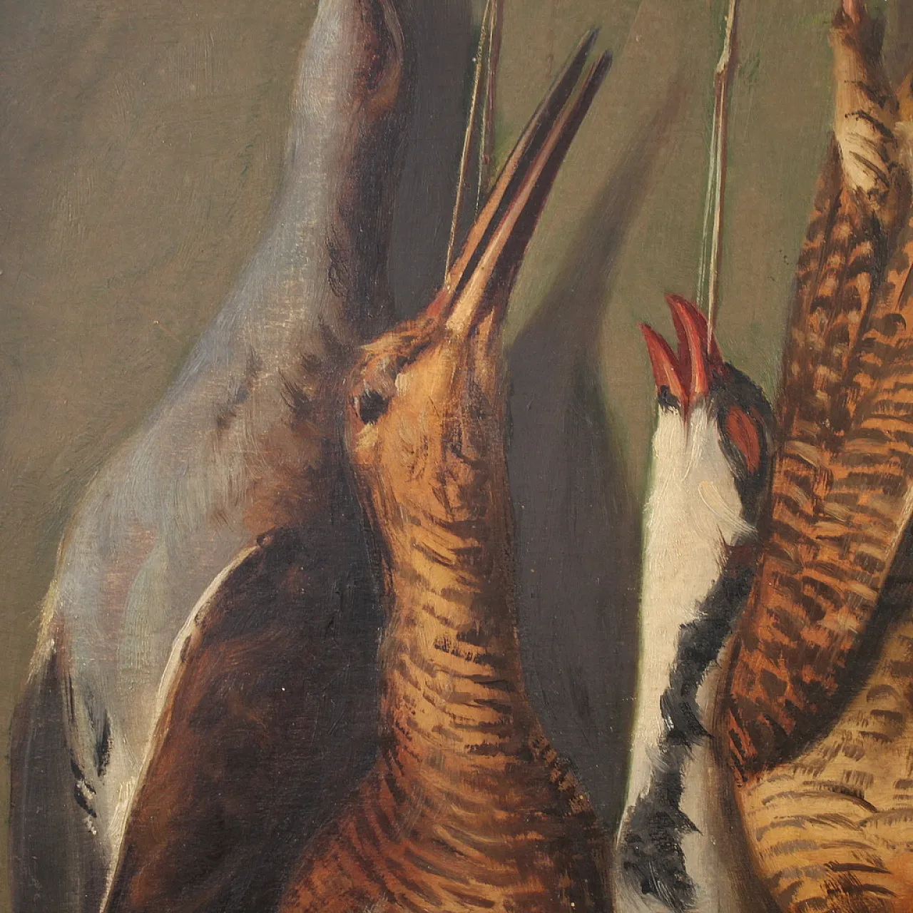 Dipinto italiano natura morta con cacciagione, '900 15