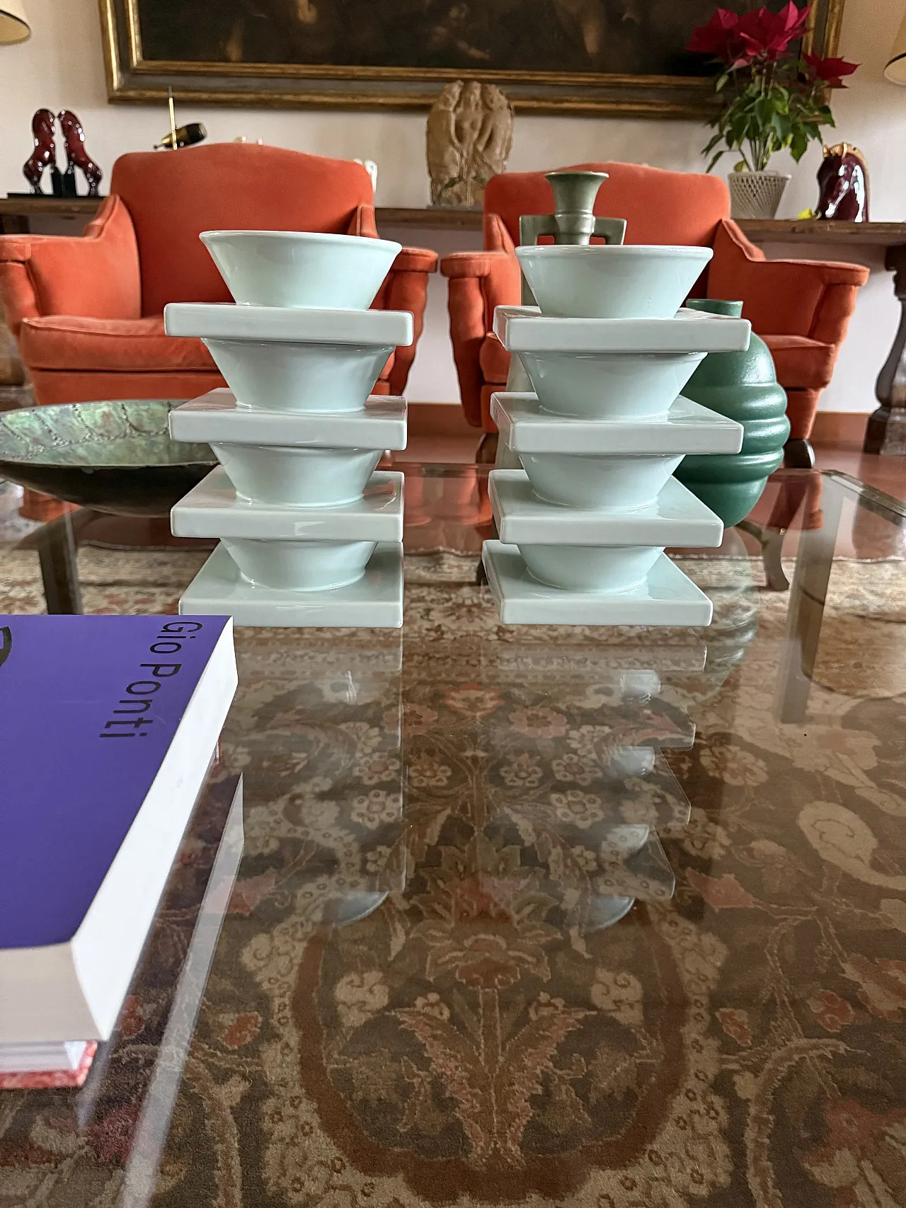 Set di 9 ciotole in ceramica azzurra, I + I Italia, anni '70 6