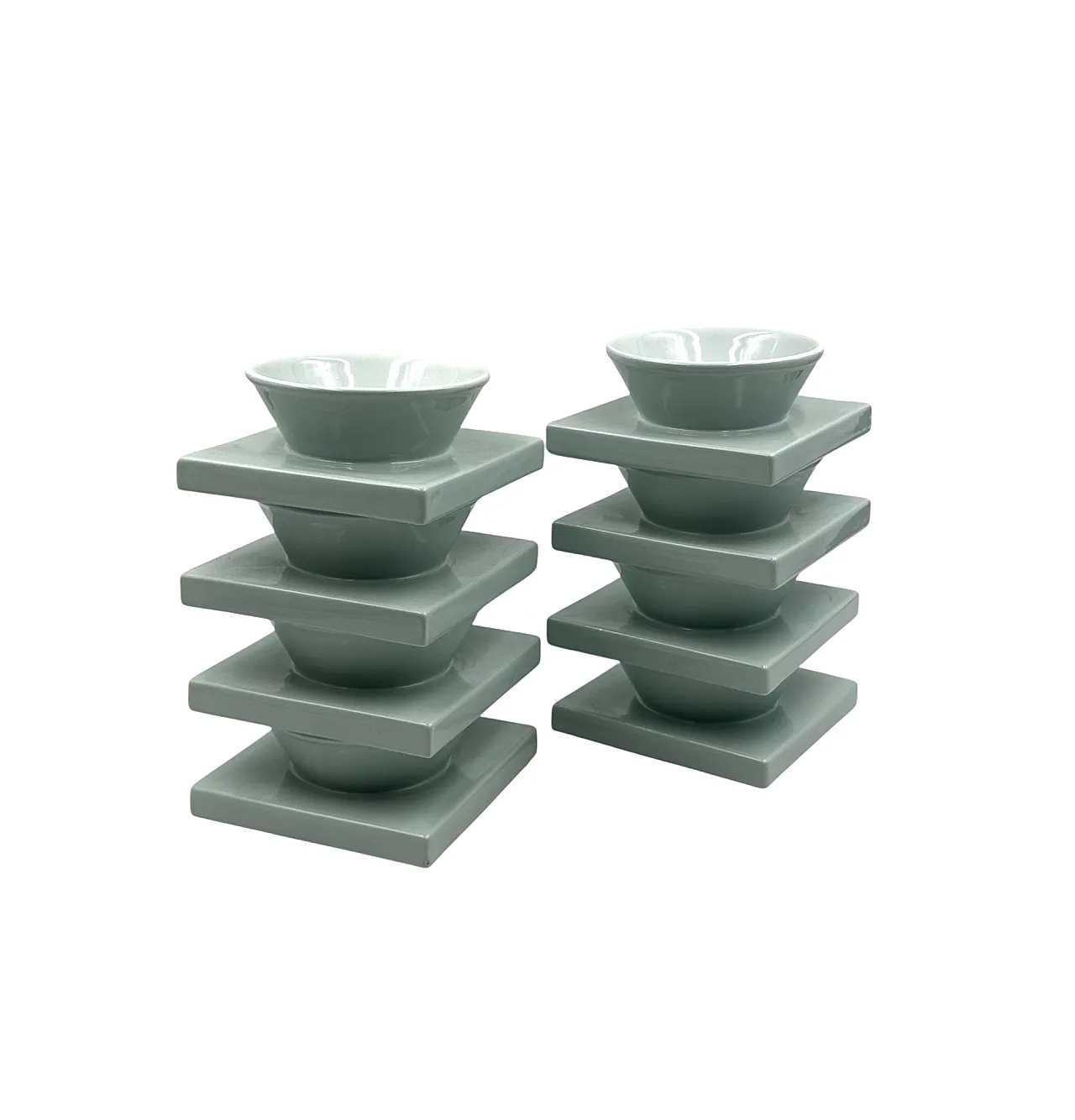 Set di 9 ciotole in ceramica azzurra, I + I Italia, anni '70 14