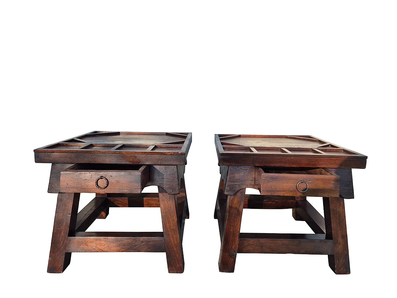 Coppia di Comodini Artigianali in Legno Massello 1