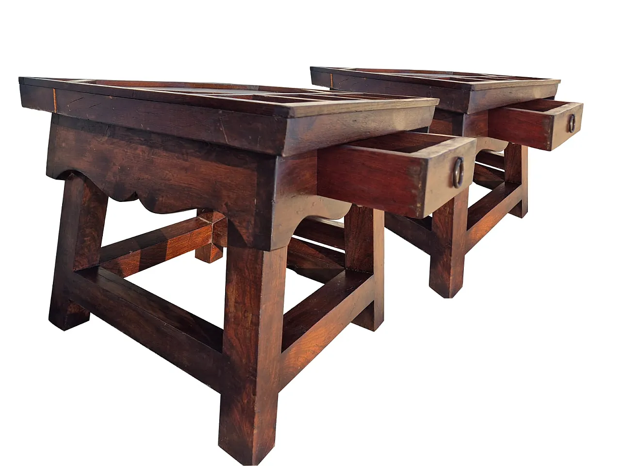 Coppia di Comodini Artigianali in Legno Massello 2