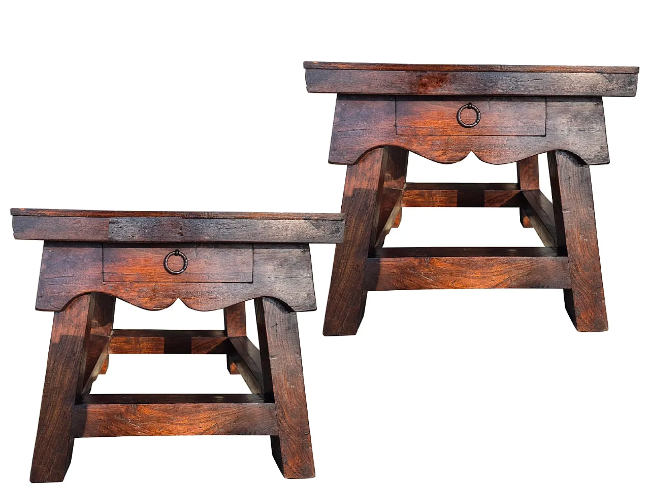 Coppia di Comodini Artigianali in Legno Massello 7