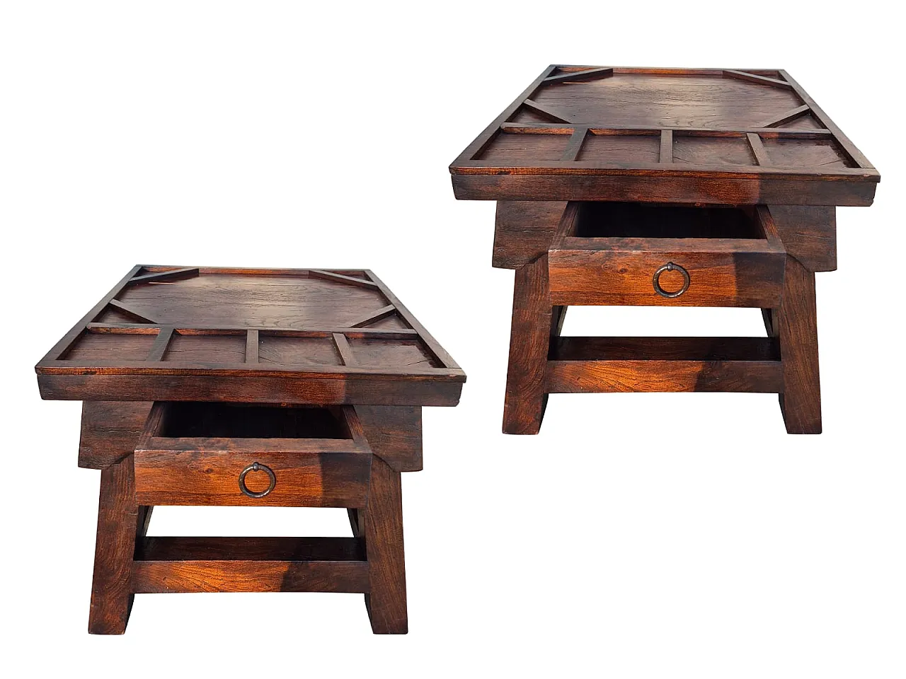 Coppia di Comodini Artigianali in Legno Massello 8