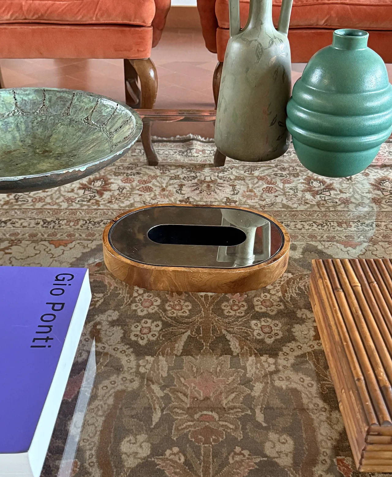 Midcentury Italian olive wood ashtray, circa 1970 3