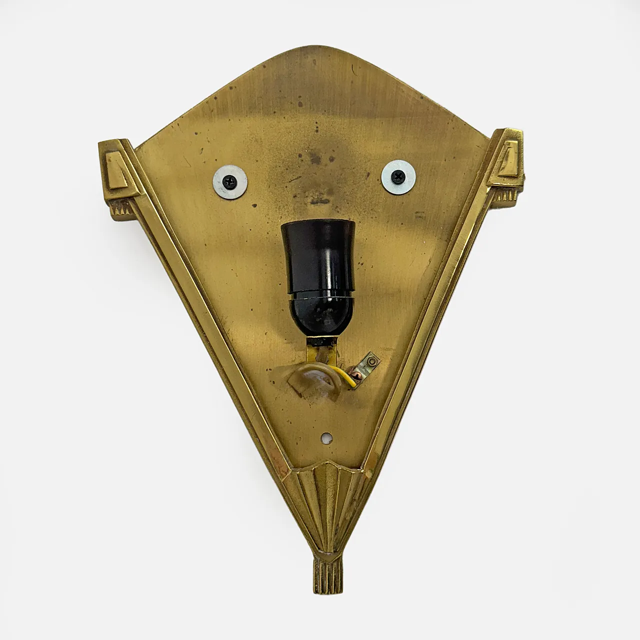 4 Art Deco lamps in pressed glass and brass, 1930s 17