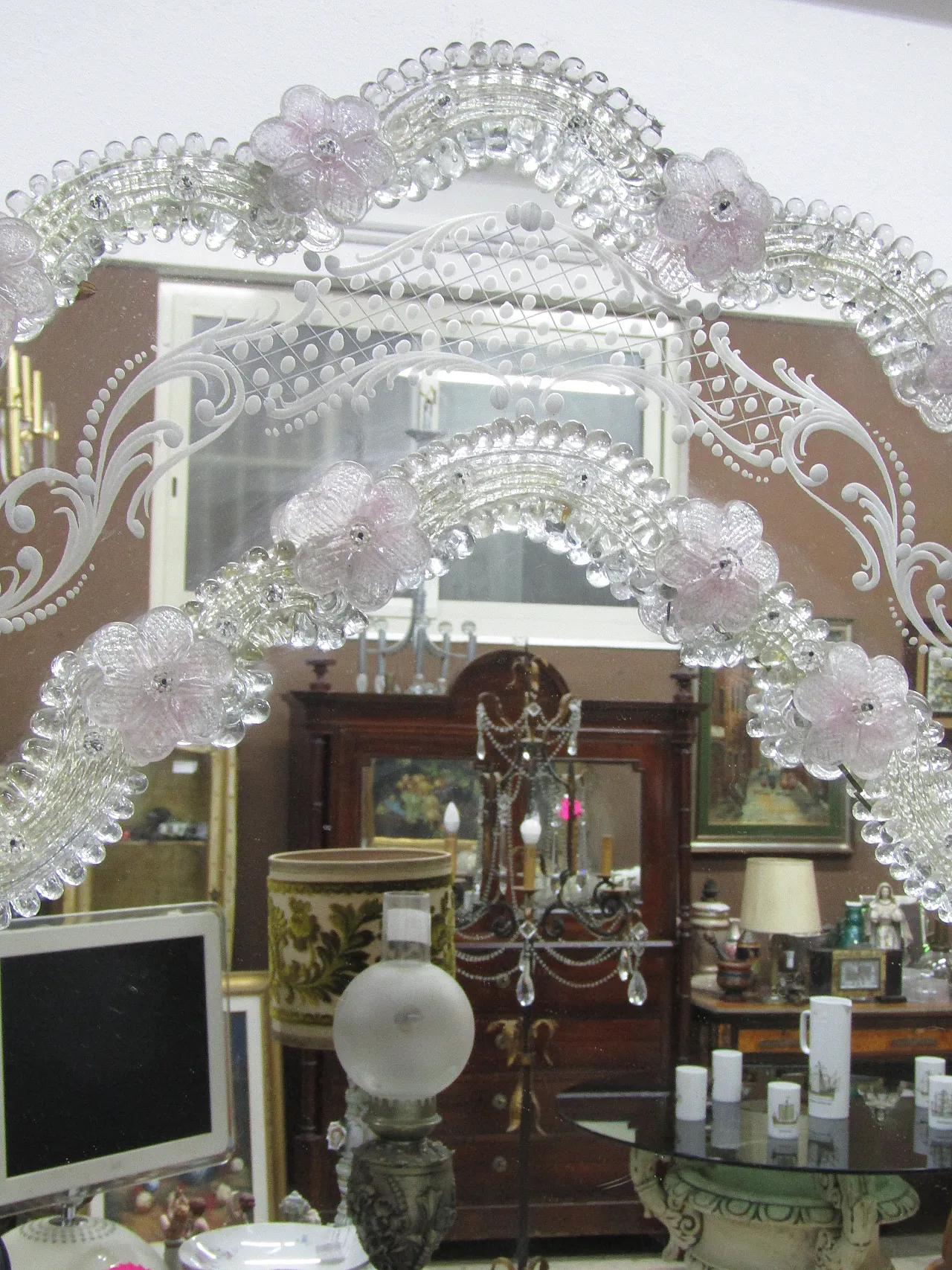 Specchio in vetro di Murano, anni '90 4