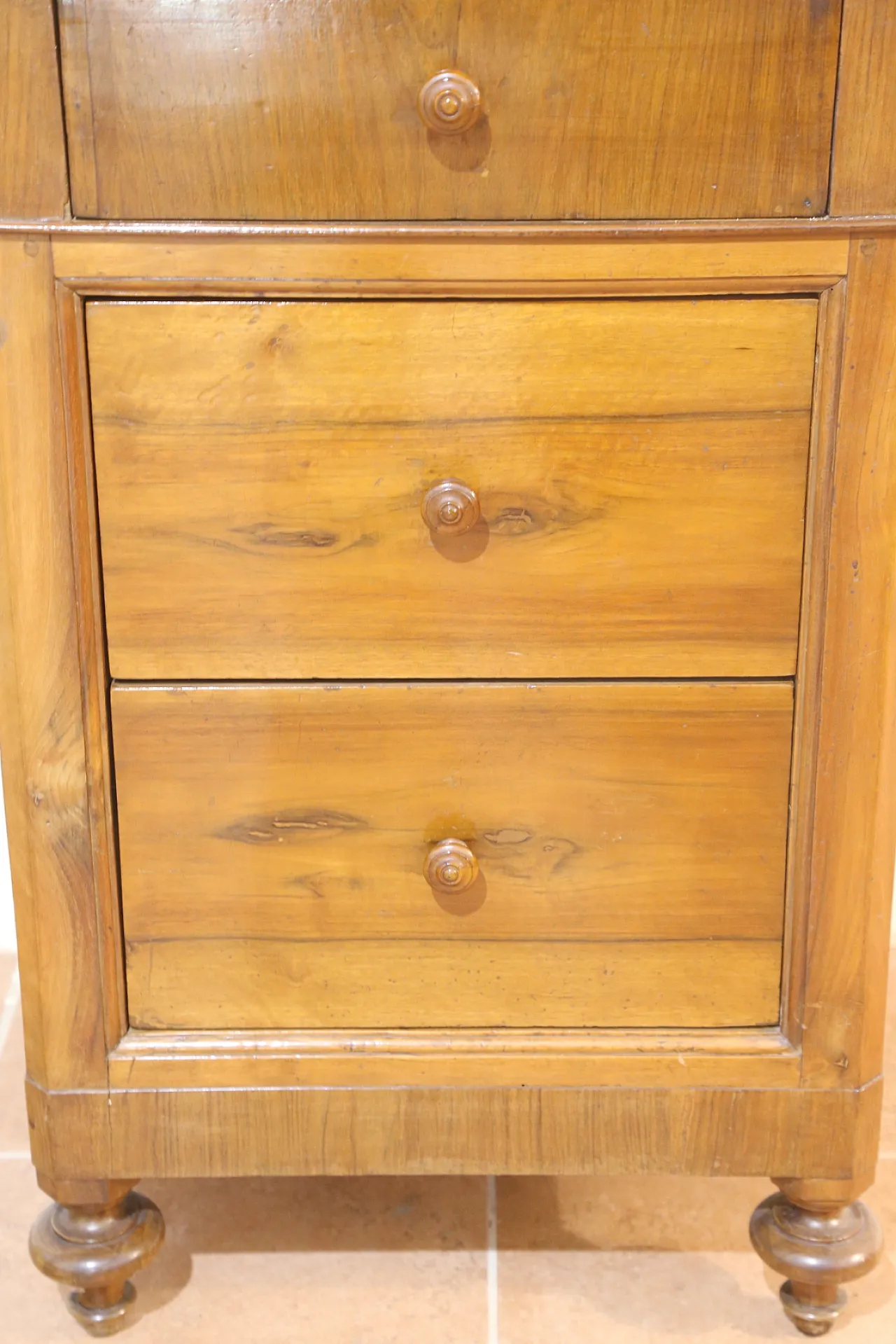 Louis Philippe French solid walnut bedside table, 19th century 6