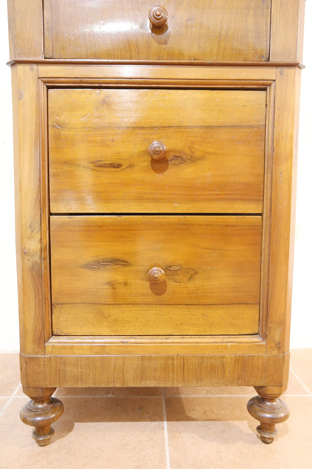 Louis Philippe French solid walnut bedside table, 19th century 11