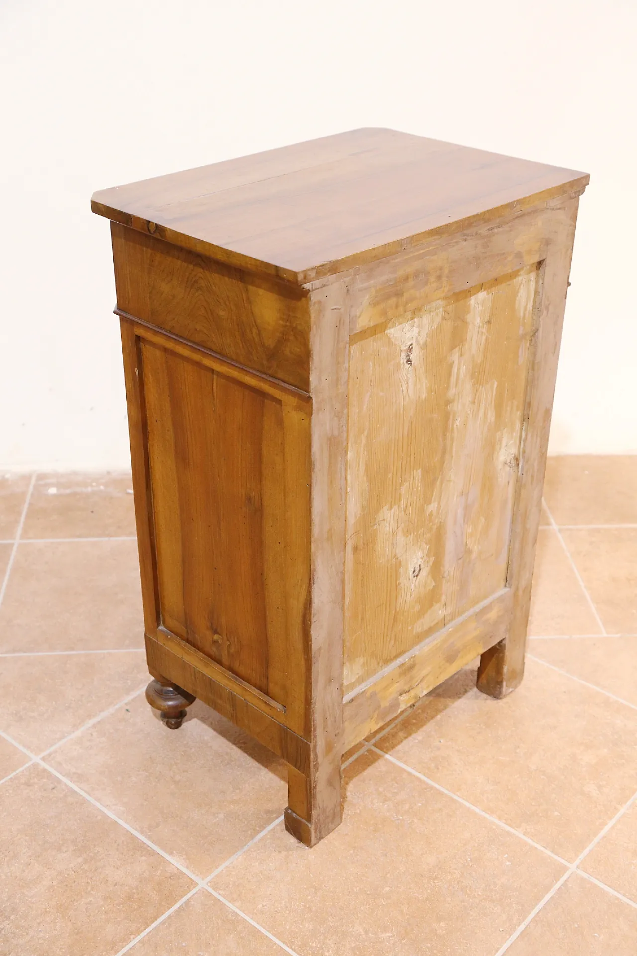 Louis Philippe French solid walnut bedside table, 19th century 16