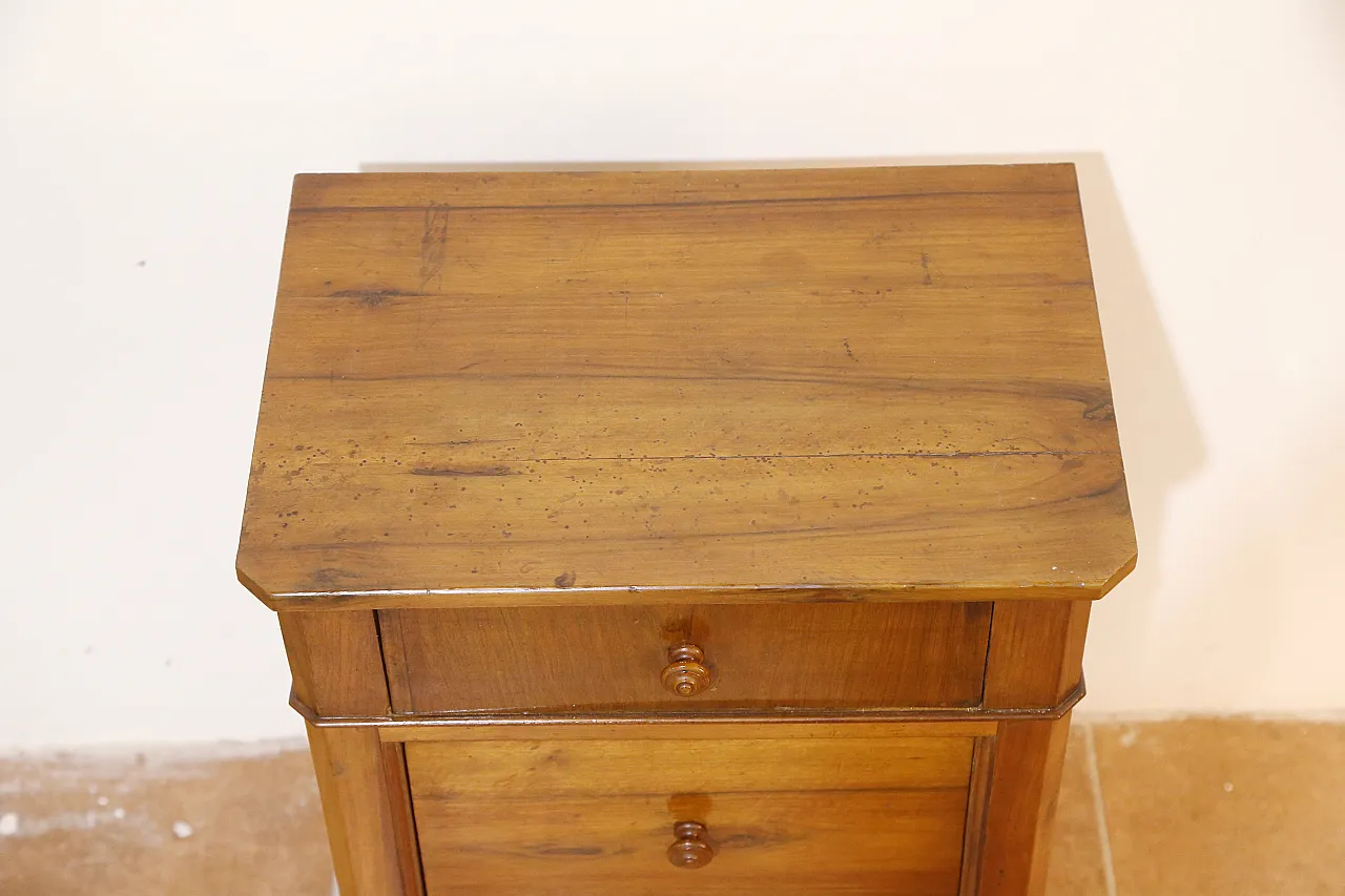 Louis Philippe French solid walnut bedside table, 19th century 21