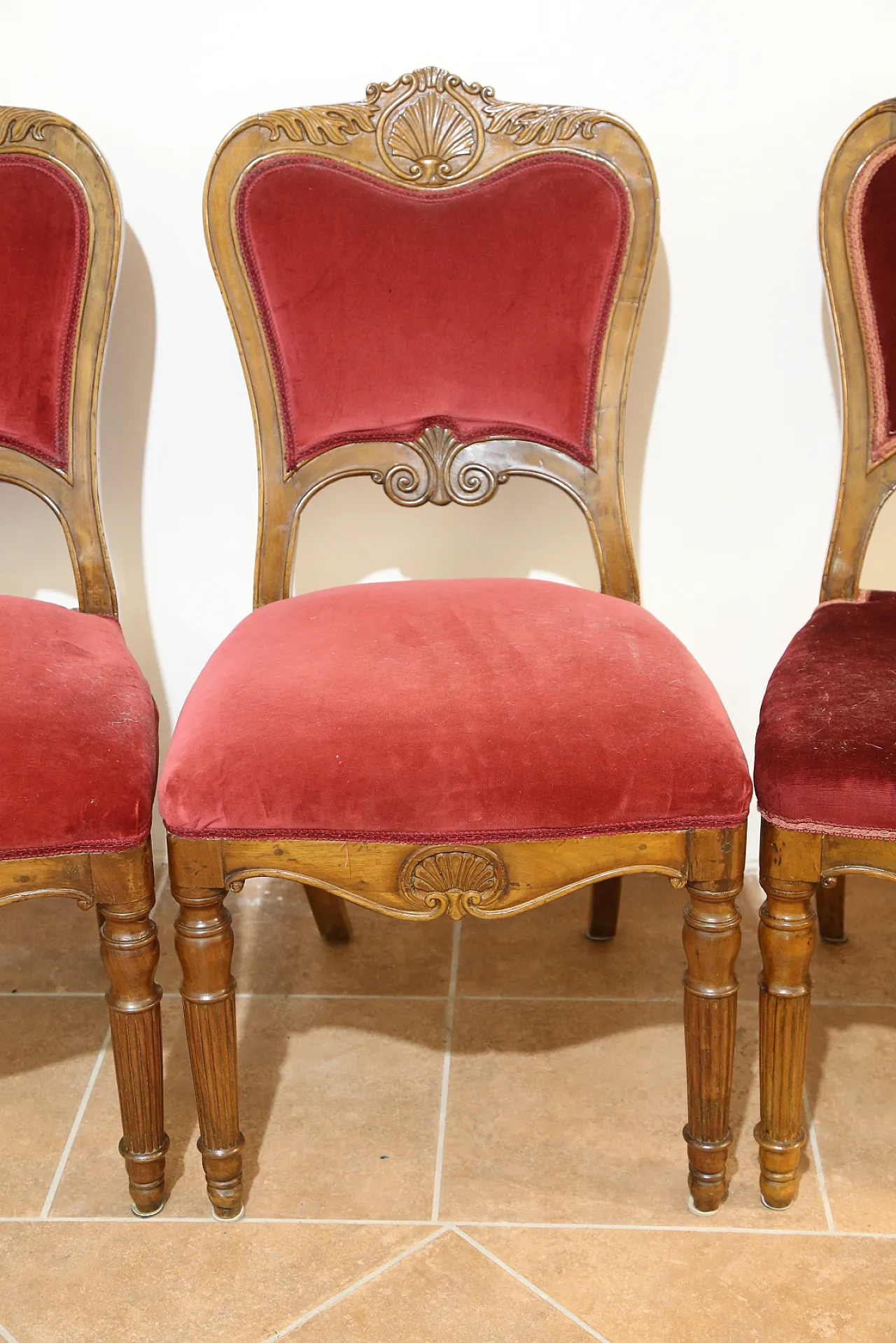 6 Biedermeier chairs set, Emilian, 19th century 1