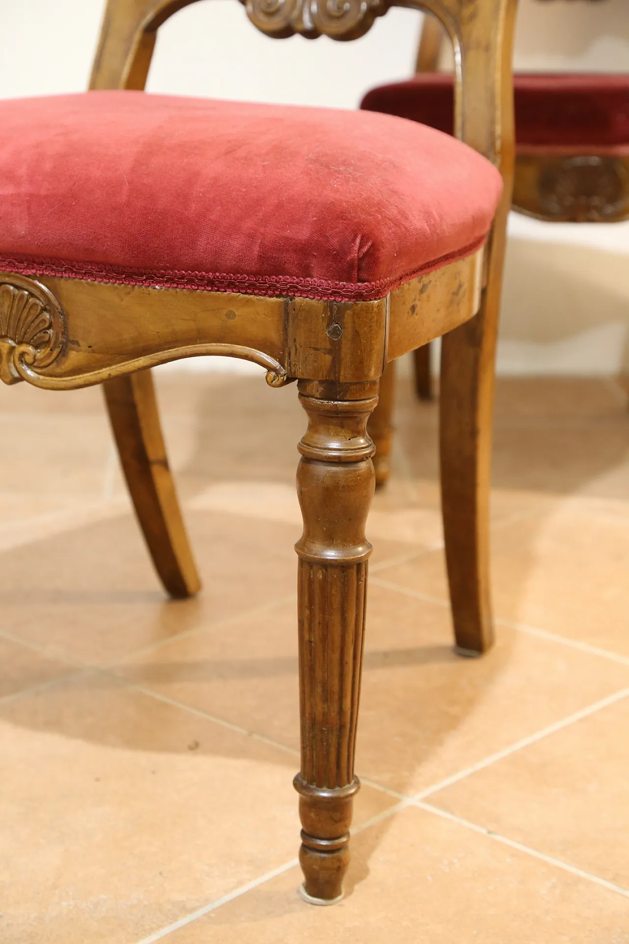 6 Biedermeier chairs set, Emilian, 19th century 6