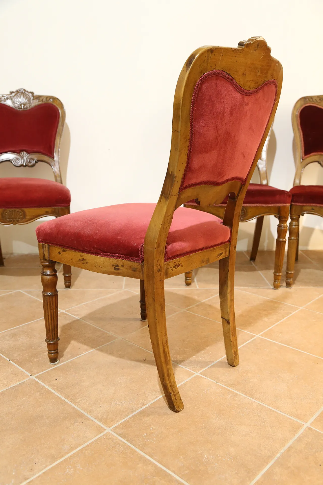 6 Biedermeier chairs set, Emilian, 19th century 7