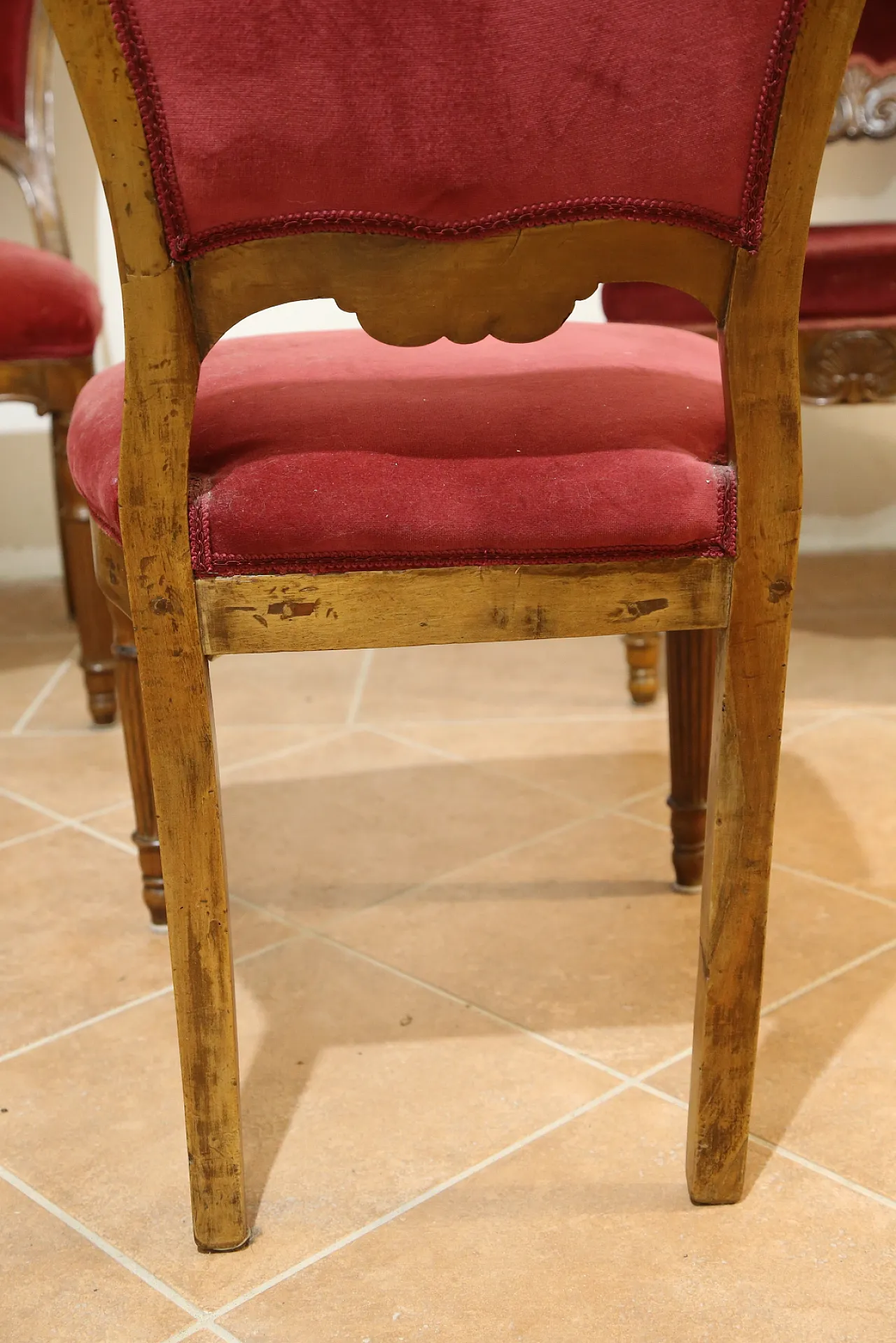 6 Biedermeier chairs set, Emilian, 19th century 9