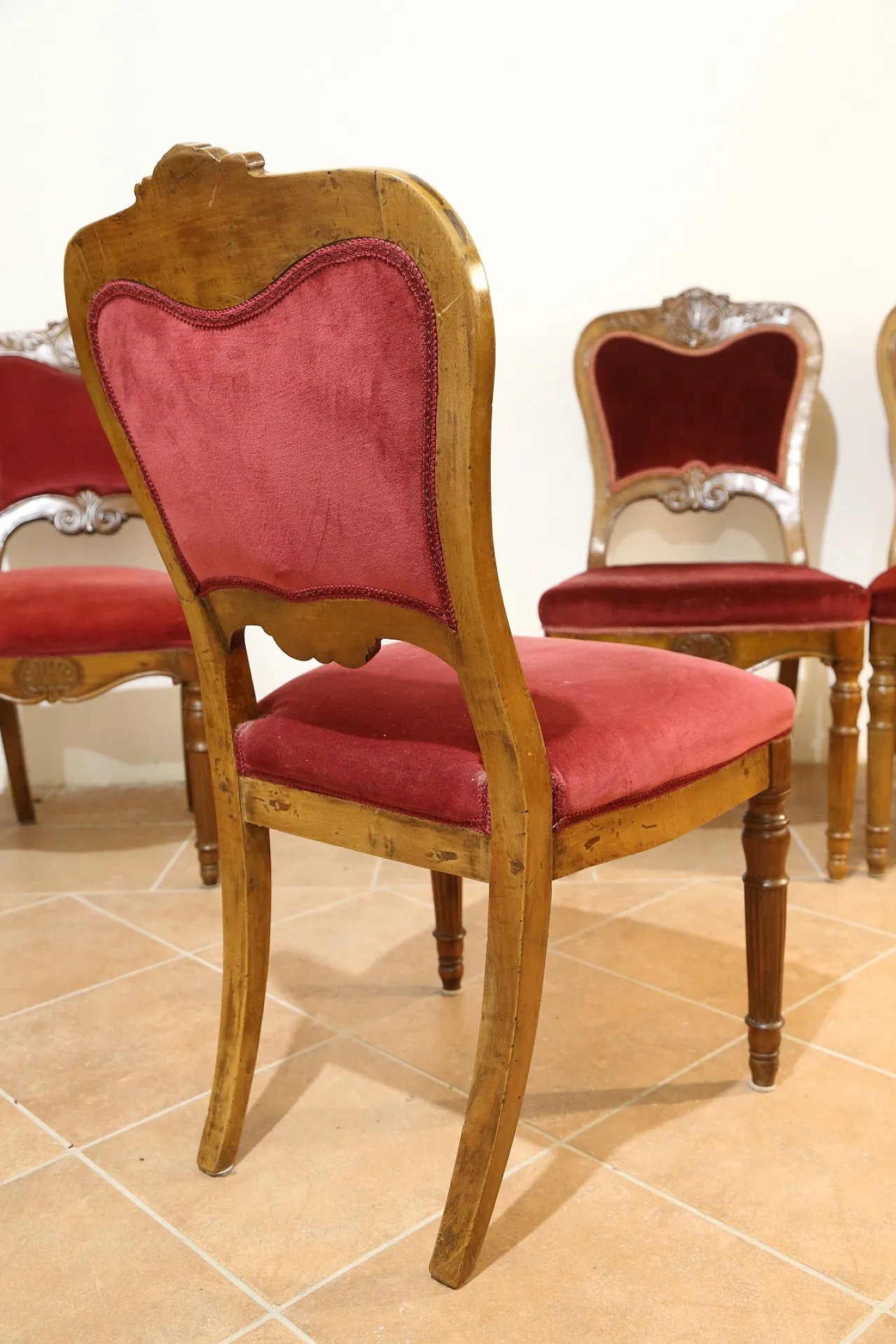 6 Biedermeier chairs set, Emilian, 19th century 10