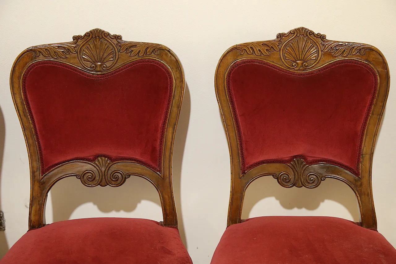 6 Biedermeier chairs set, Emilian, 19th century 14