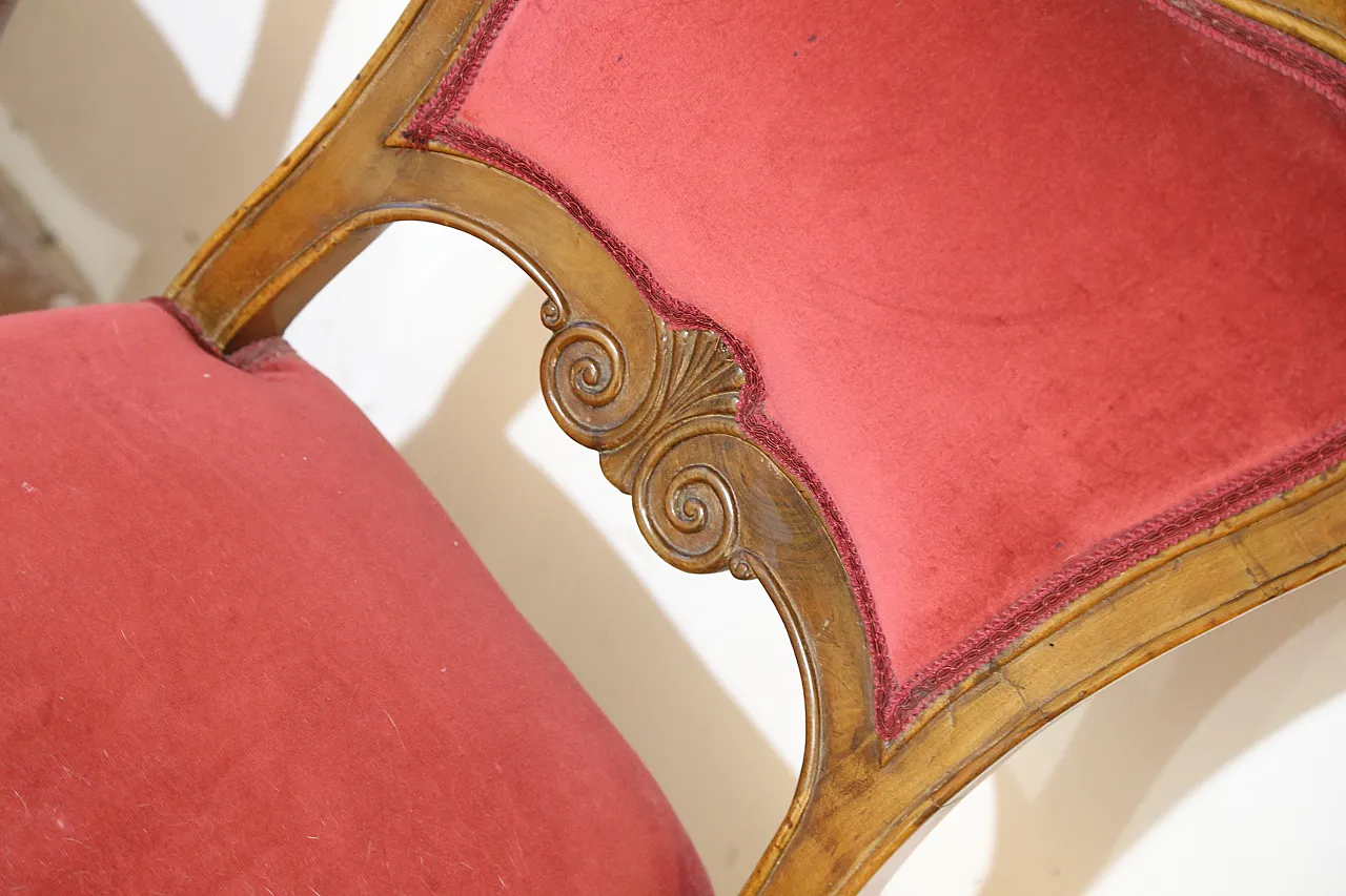 6 Biedermeier chairs set, Emilian, 19th century 16