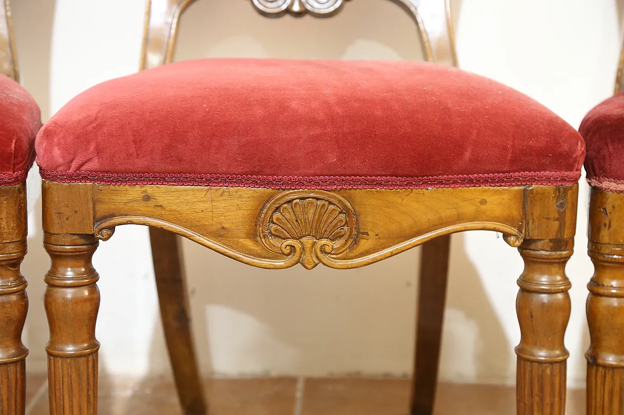 6 Biedermeier chairs set, Emilian, 19th century 18