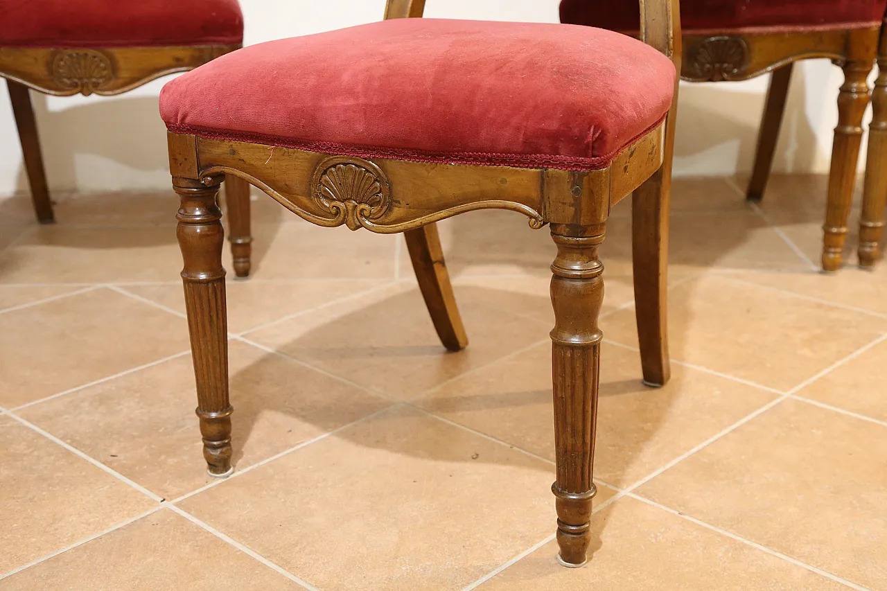 6 Biedermeier chairs set, Emilian, 19th century 22