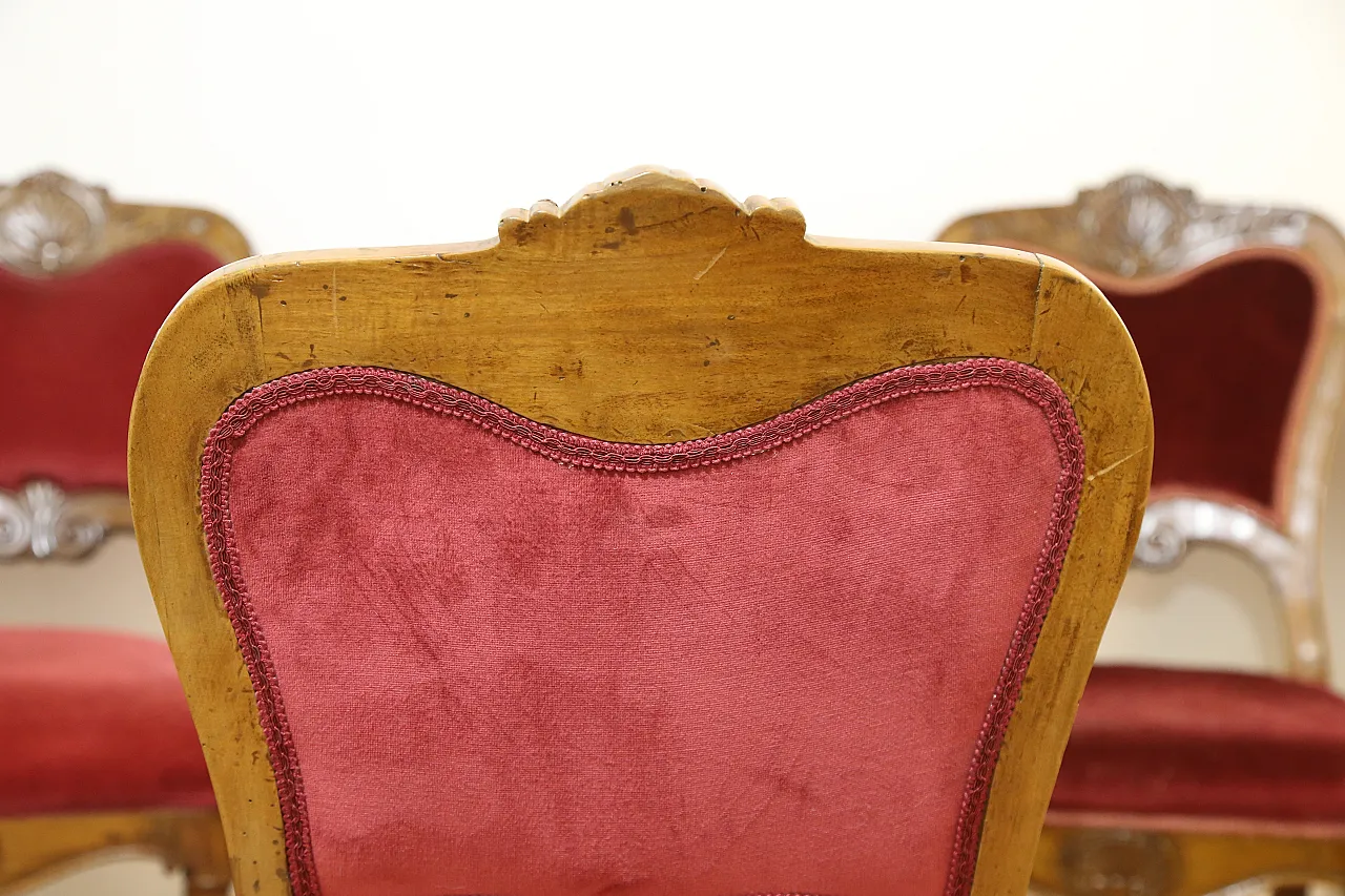 6 Biedermeier chairs set, Emilian, 19th century 24