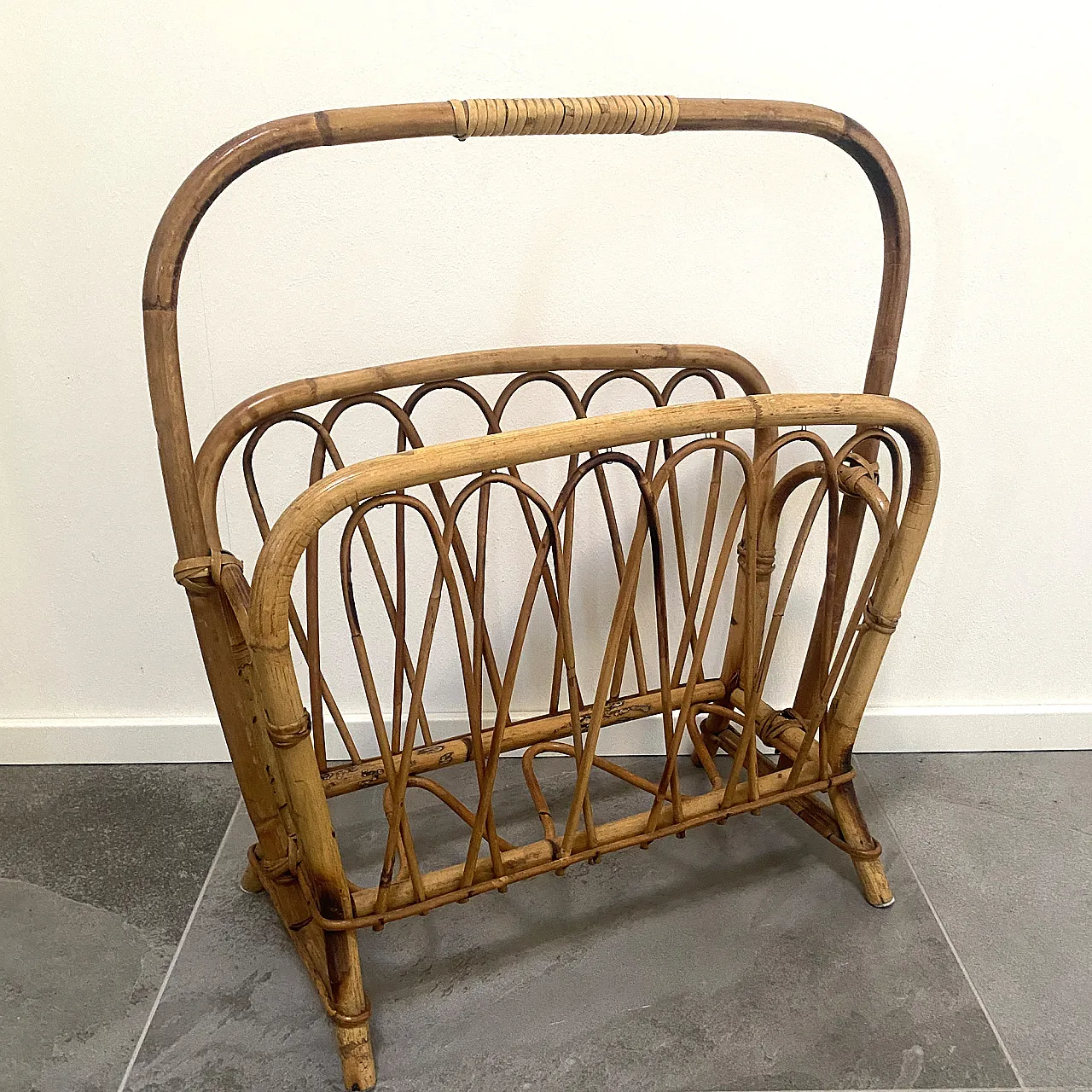 Bamboo magazine rack from the 70s 3