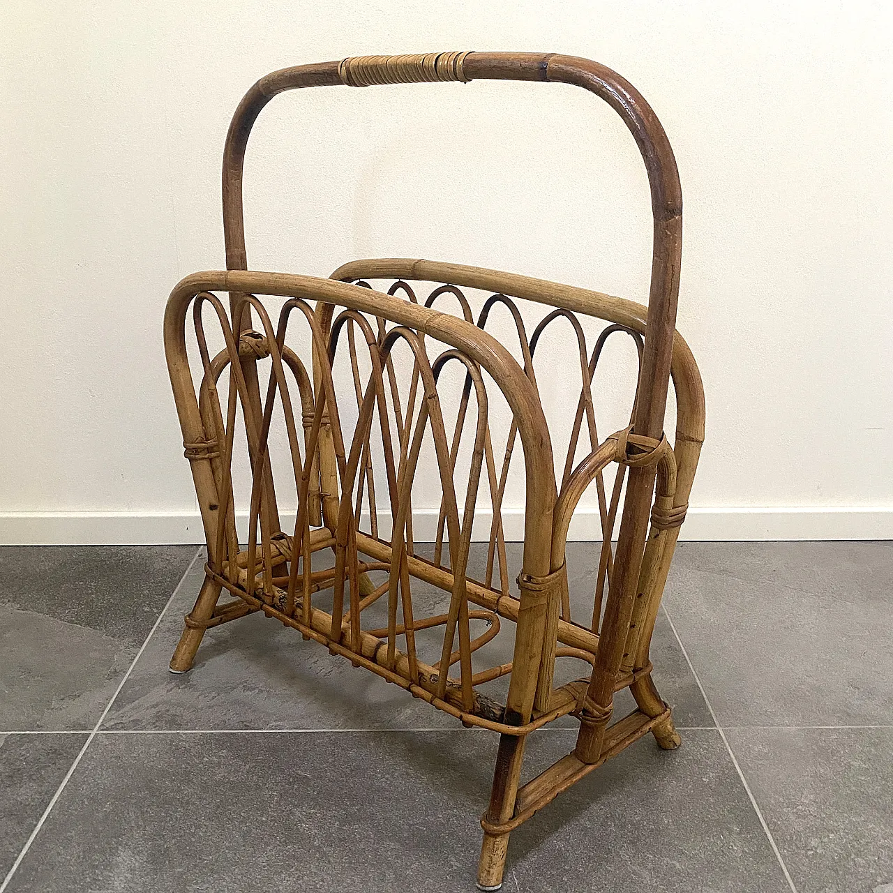 Bamboo magazine rack from the 70s 6